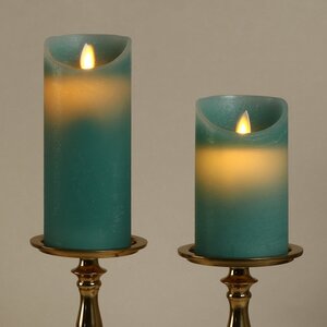 Светодиодная свеча с имитацией пламени 12.5 см, мятная восковая, батарейка Peha фото 3