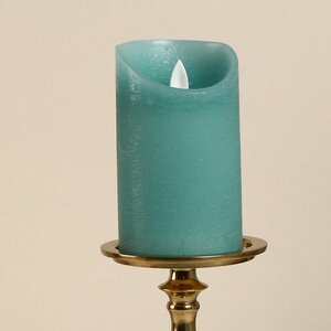Светодиодная свеча с имитацией пламени 12.5 см, мятная восковая, батарейка Peha фото 2