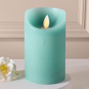 Светодиодная свеча с имитацией пламени 12.5 см, темно-мятная восковая, батарейка (Peha, Нидерланды). Артикул: MB-20270