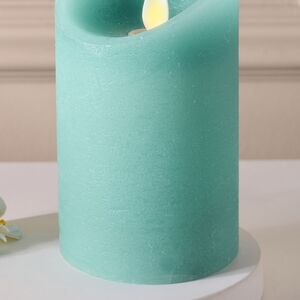 Светодиодная свеча с имитацией пламени 12.5 см, темно-мятная восковая, батарейка Peha (Пеха) фото 4