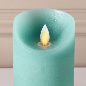 Светодиодная свеча с имитацией пламени 12.5 см, темно-мятная восковая, батарейка Peha (Пеха) фото 2