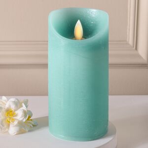 Светодиодная свеча с имитацией пламени 15 см, темно-мятная восковая, батарейка (Peha, Нидерланды). Артикул: MB-20271