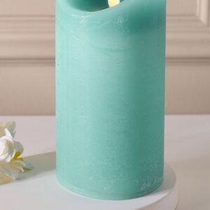 Светодиодная свеча с имитацией пламени 15 см, темно-мятная восковая, батарейка Peha (Пеха) фото 4