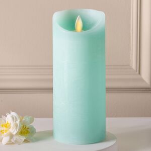 Светодиодная свеча с имитацией пламени 18 см, светло-мятная восковая, батарейка (Peha, Нидерланды). Артикул: MB-20272