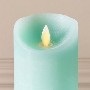 Светодиодная свеча с имитацией пламени 18 см, светло-мятная восковая, батарейка Peha (Пеха) фото 2