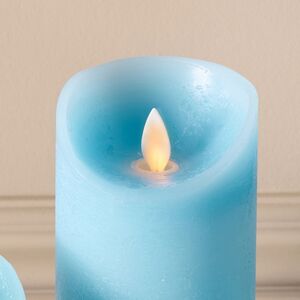 Набор свечей с имитацией пламени Ленорра Шанти 10-15 см, 3 шт, небесно-голубые, с пультом управления Peha (Пеха) фото 2