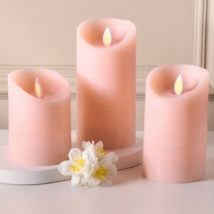 Светодиодная свеча с имитацией пламени, коралловая восковая, батарейка