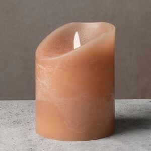 Светодиодная свеча с имитацией пламени 10 см, персиковая восковая Peha фото 1