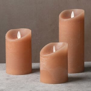 Светодиодная свеча с имитацией пламени, персиковая восковая