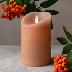 Светодиодная свеча с имитацией пламени 12.5 см, персиковая восковая Peha (Пеха) фото 4