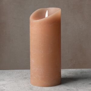 Светодиодная свеча с имитацией пламени 18 см, персиковая восковая Peha фото 4