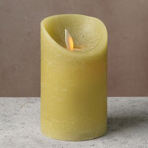 Светодиодная свеча с имитацией пламени 12.5 см, зеленая восковая, батарейка (Peha, Нидерланды). Артикул: MB-20340