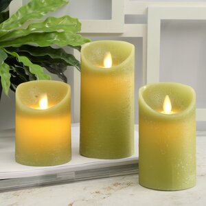 Набор свечей с имитацией пламени Ленорра Magic Flame 10-15 см, 3 шт, зеленые, с пультом управления Peha фото 3