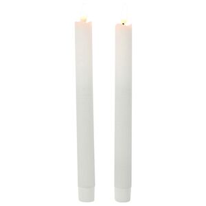 Столовая светодиодная свеча с имитацией пламени Инсендио 26 см 2 шт белая, батарейка Peha (Пеха) фото 5