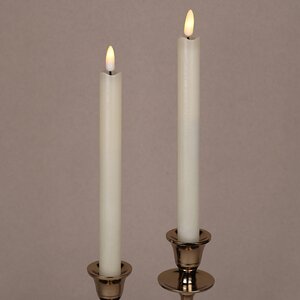 Столовая светодиодная свеча с имитацией пламени Инсендио 26 см 2 шт кремовая, батарейка Peha фото 2