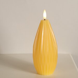 Светодиодная свеча с имитацией пламени Грацио 15 см желтая, на батарейках
