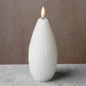 Светодиодная свеча с имитацией пламени Грацио 15 см белая, на батарейках Peha фото 1