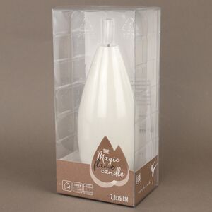 Светодиодная свеча с имитацией пламени Грацио 15 см белая, на батарейках Peha фото 5