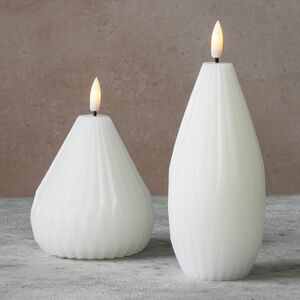 Светодиодная свеча с имитацией пламени Грацио белая, на батарейках