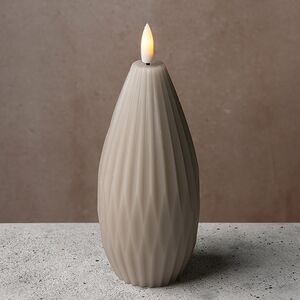 Светодиодная свеча с имитацией пламени Грацио 15 см серая, на батарейках Peha фото 1