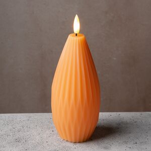 Светодиодная свеча с имитацией пламени Грацио 15 см оранжевая, на батарейках