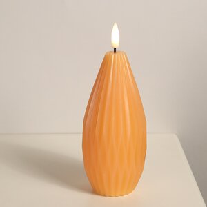 Светодиодная свеча с имитацией пламени Грацио 15 см оранжевая, на батарейках