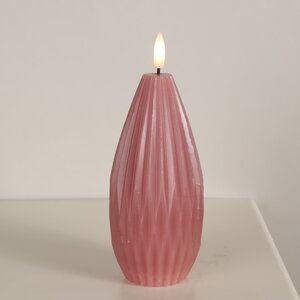 Светодиодная свеча с имитацией пламени Грацио 15 см темно-розовая, на батарейках
