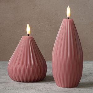 Светодиодная свеча с имитацией пламени Грацио, темно-розовая, на батарейках