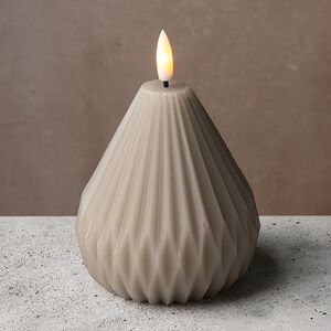 Светодиодная свеча с имитацией пламени Грацио 10 см серая, на батарейках