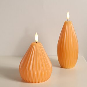 Светодиодная свеча с имитацией пламени Грацио, оранжевая, на батарейках