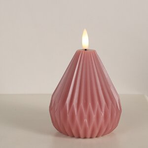 Светодиодная свеча с имитацией пламени Грацио 10 см темно-розовая, на батарейках