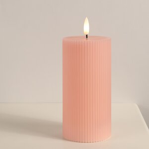 Светодиодная свеча с имитацией пламени Грацио 15 см розовая, батарейка