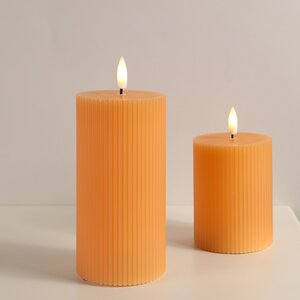 Светодиодная свеча с имитацией пламени Грацио 15 см оранжевая, батарейка Peha фото 2