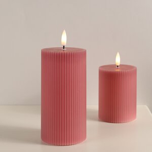 Светодиодная свеча с имитацией пламени Грацио, темно-розовая, батарейка