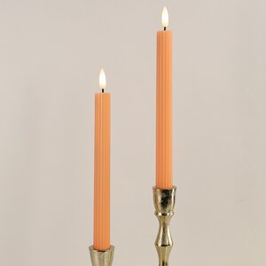 Столовая светодиодная свеча с имитацией пламени Грацио 26 см 2 шт оранжевая, на батарейках, таймер Peha фото 1
