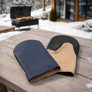 Кожаные рукавицы для гриля и барбекю, 1 пара