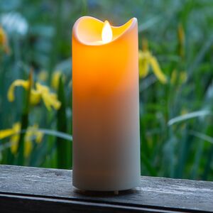 Уличная светодиодная свеча с имитацией пламени 18 см, кремовый, батарейка (Peha, Нидерланды). Артикул: MO-10101