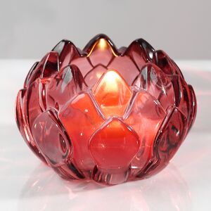 Стеклянный подсвечник для чайной свечи Артишок 8*6 см, красный Goodwill фото 5