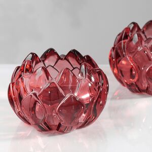 Стеклянный подсвечник для чайной свечи Артишок 8*6 см, красный Goodwill фото 4