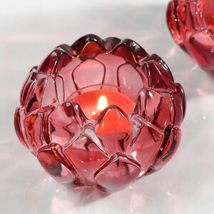 Стеклянный подсвечник для чайной свечи Артишок 8*6 см, красный Goodwill фото 2