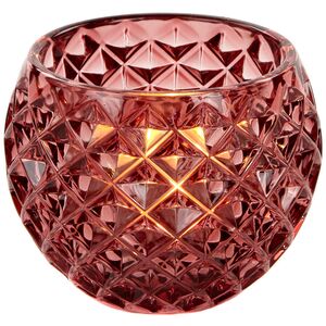 Стеклянный подсвечник для чайной свечи Гладиус 10*8 см, дымчатый розовый (Goodwill, Бельгия). Артикул: MV10021