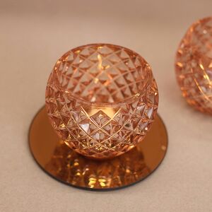 Стеклянный подсвечник для чайной свечи Гладиус 10*8 см нежно-розовый Goodwill фото 4