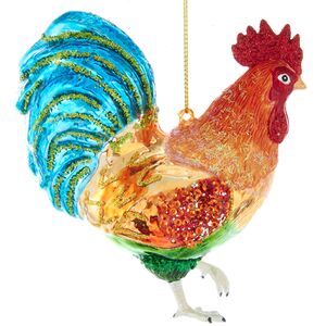 Стеклянная елочная игрушка Петух Герман из Северной Дакоты 9 см