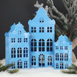 Декоративный домик Амстердам голубой