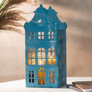 Декоративный домик Амстердам 37 см голубой (Christmas Apple, Россия). Артикул: НД07/201137-1