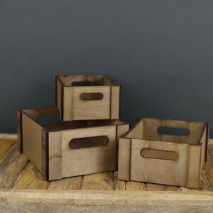 Набор ящиков для хранения Zorg 15-19 см, 3 шт, дерево (Christmas Apple, Россия). Артикул: НК04