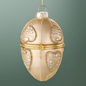 Стеклянная елочная игрушка Яйцо-шкатулка - Увертюра Брилланте 9 см