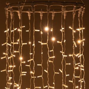 Светодиодный занавес Quality Light Cap 2*3 м, 600 экстра теплых белых LED ламп, прозрачный ПВХ, соединяемый, IP65 BEAUTY LED фото 5