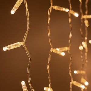 Светодиодный занавес Quality Light Cap 2*3 м, 600 экстра теплых белых LED ламп, прозрачный ПВХ, соединяемый, IP65 BEAUTY LED фото 2