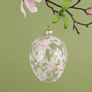Подвесное украшение Pink Flower 12 см, стекло